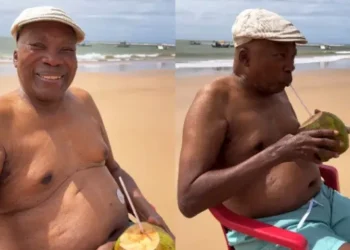 Aposentado, Milton Nascimento aproveita praia na Bahia