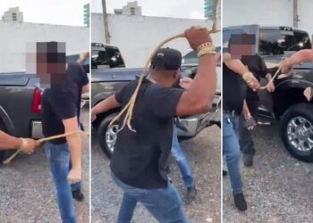 Homens filmados ‘chicoteando’ vítima são identificados pela polícia