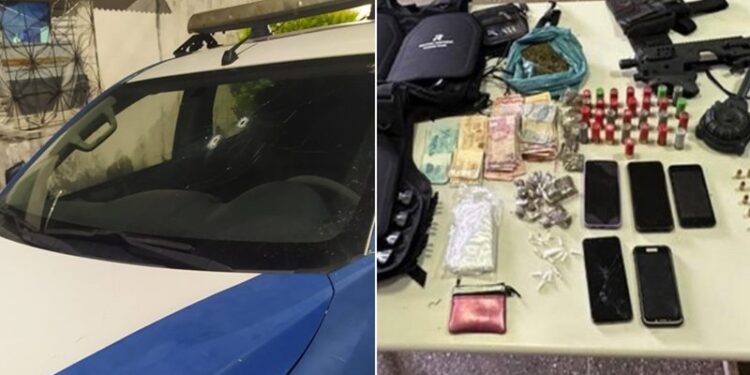 Viatura da PM é alvejada por criminosos na Ceasa; fuzil é apreendido