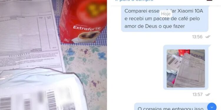 Idosa compra celular pela internet e recebe pacote de café