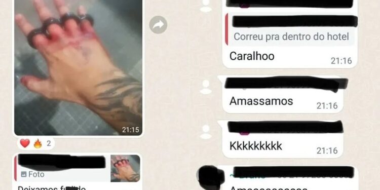 “Justiceiros” mostram fotos de mãos sujas de sangue e com soco-inglês