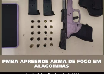 Alagoinhas: Polícia Militar apreende pistola 9mm e munições em blitz no centro